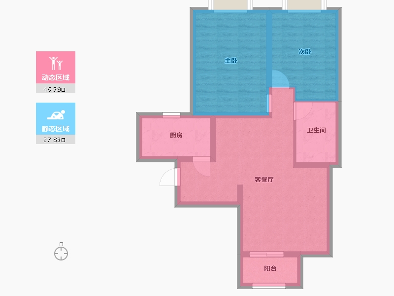 河北省-廊坊市-盛达铂宫二期-65.98-户型库-动静分区