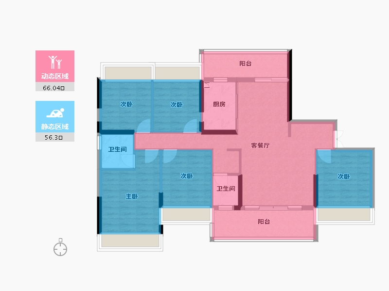 广西壮族自治区-桂林市-荣旺东方尊府-109.44-户型库-动静分区