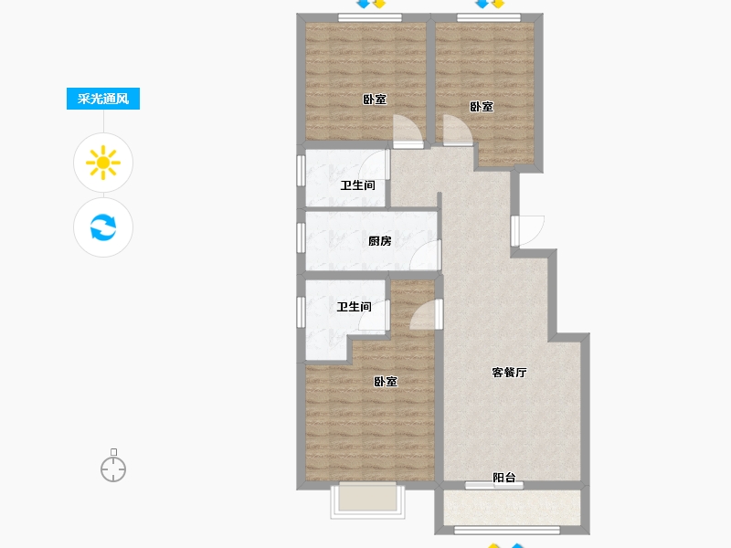 河北省-邢台市-万和郡-94.00-户型库-采光通风