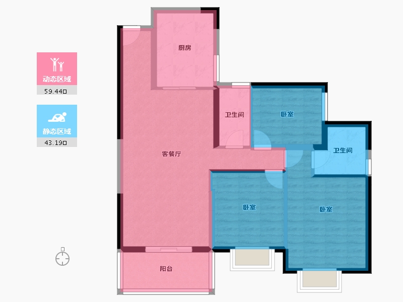 云南省-曲靖市-恒大绿洲-92.13-户型库-动静分区