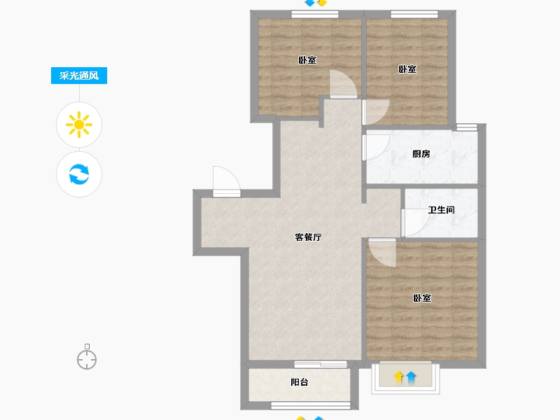 河北省-邢台市-万和郡-78.00-户型库-采光通风