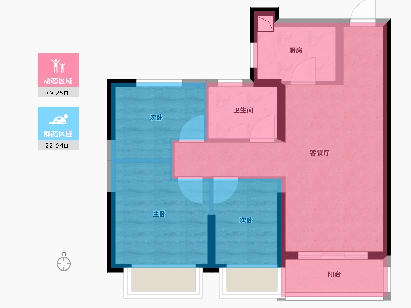 四川省-成都市-昆明恒大文化旅游城-54.45-户型库-动静分区