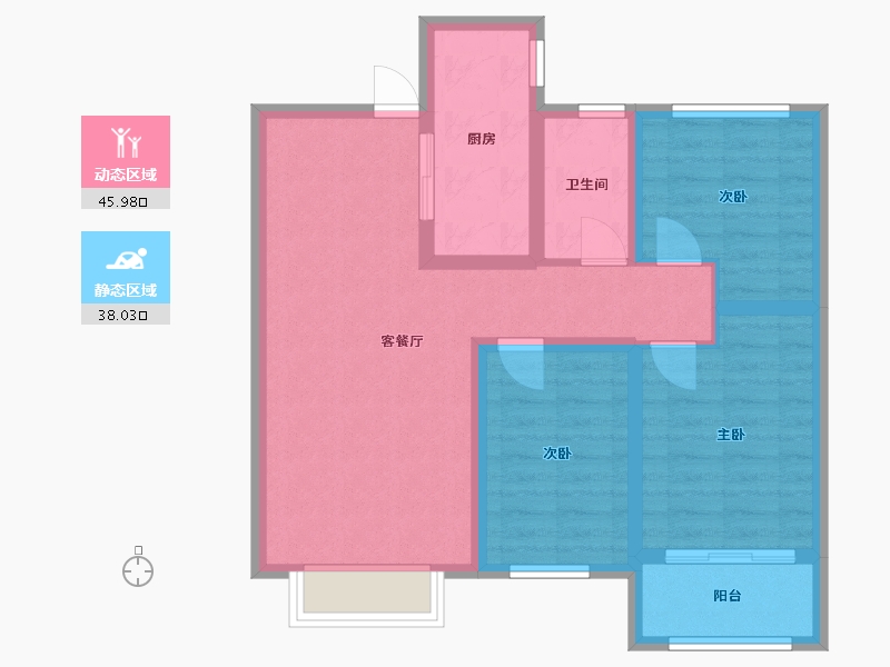 河北省-沧州市-一世界书香华府-74.27-户型库-动静分区