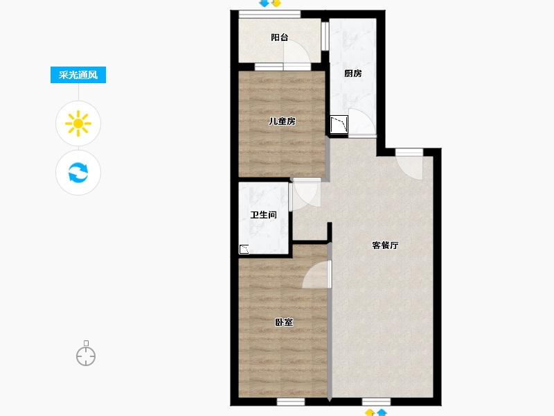 山西省-太原市-海唐广场-62.00-户型库-采光通风