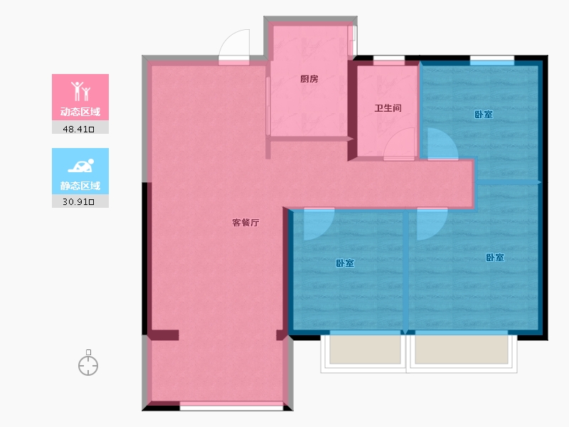 河北省-邢台市-美的时代城-71.59-户型库-动静分区