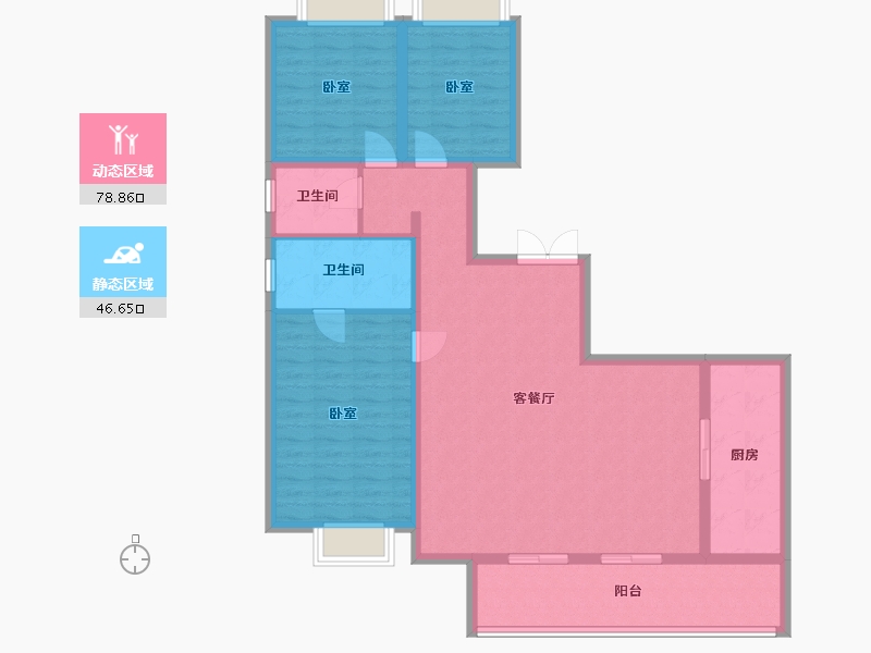 云南省-昆明市-万科500里-113.21-户型库-动静分区