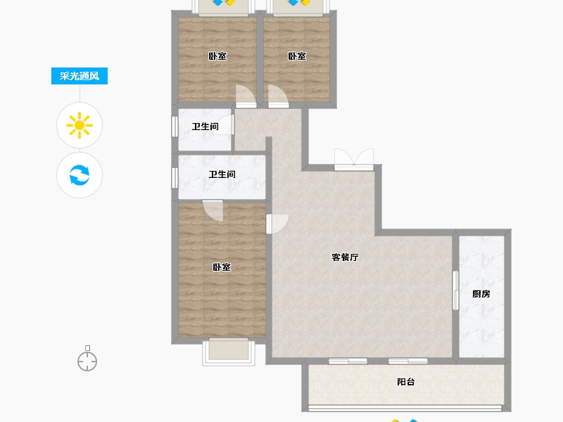 云南省-昆明市-万科500里-113.21-户型库-采光通风