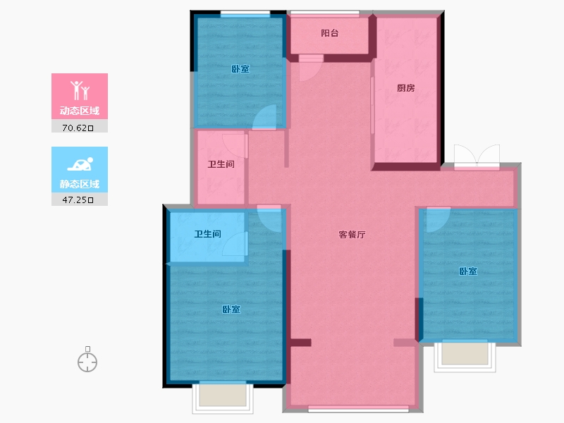 河北省-邢台市-美的时代城-105.74-户型库-动静分区