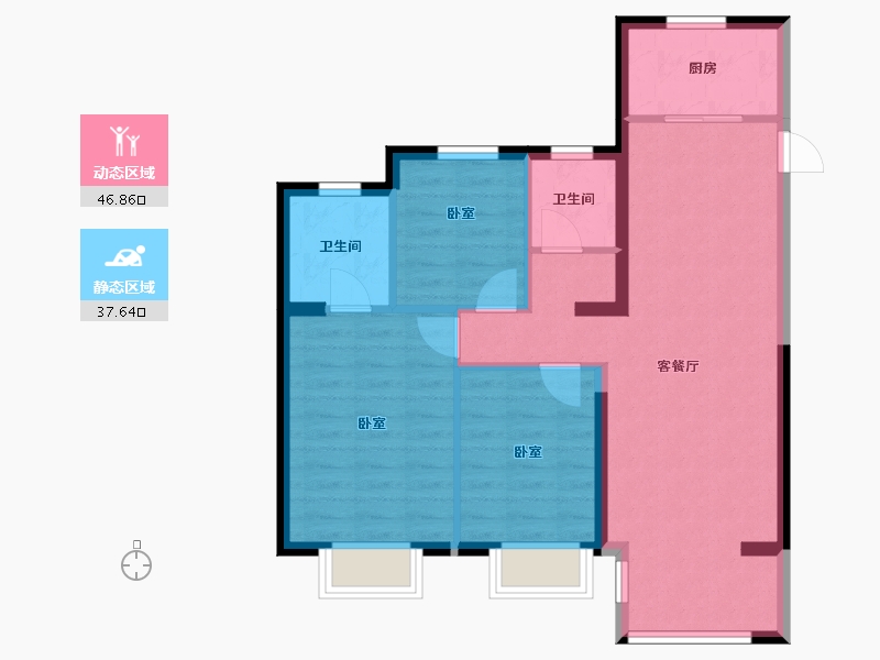 河北省-邢台市-美的时代城-75.79-户型库-动静分区