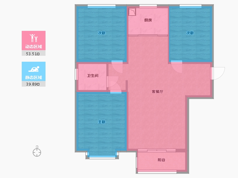 河北省-保定市-泽龙阳光美居-84.00-户型库-动静分区