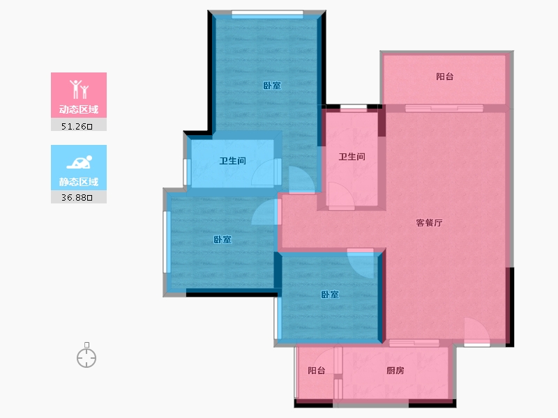 四川省-成都市-明信城住宅-77.55-户型库-动静分区