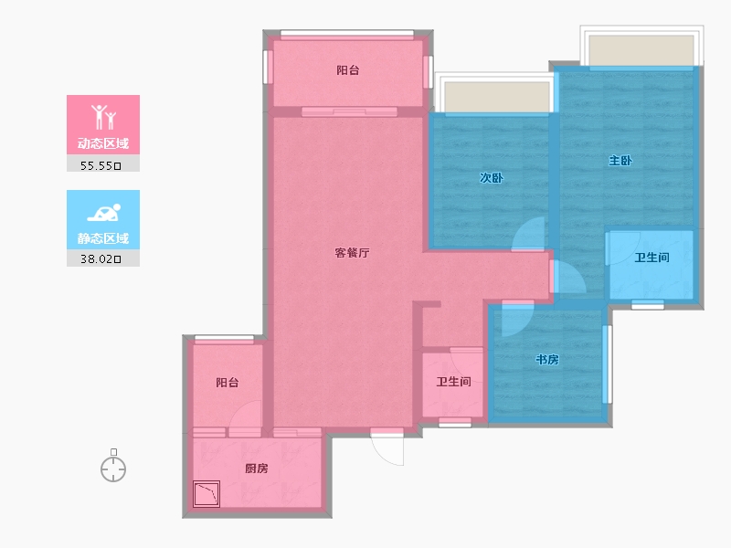 四川省-成都市-金桥华庭-82.22-户型库-动静分区