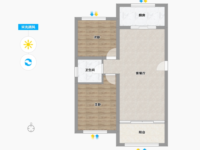 河北省-承德市-中瑞北欧云著-63.88-户型库-采光通风