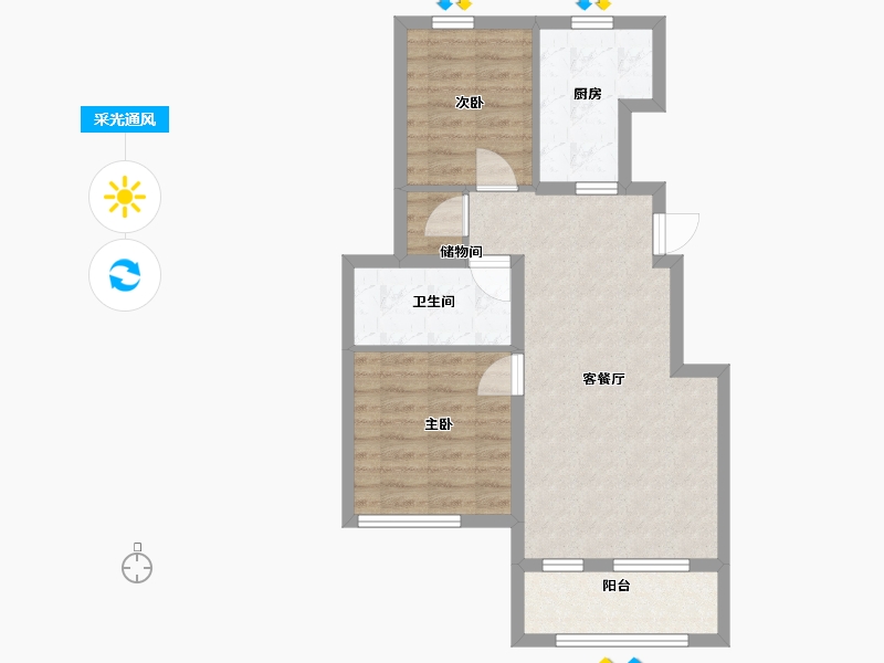 河北省-廊坊市-首开·国风悦都-63.20-户型库-采光通风