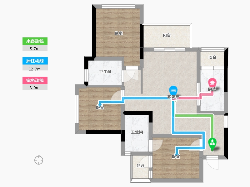 四川省-成都市-明信城住宅-72.02-户型库-动静线