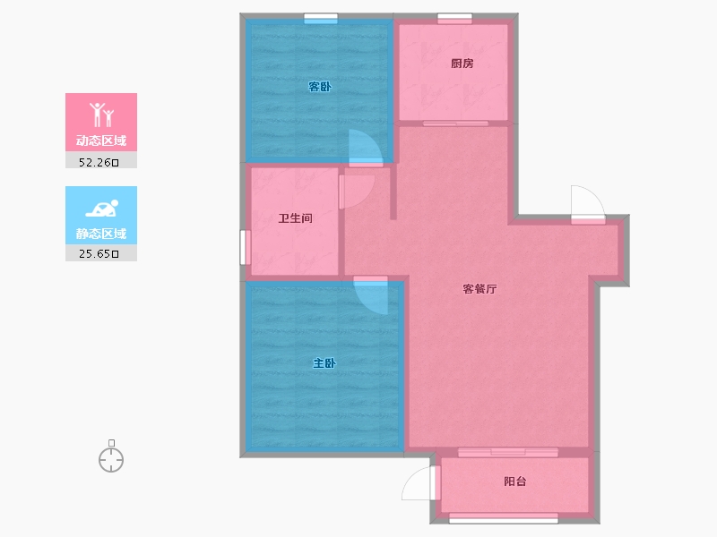 河北省-沧州市-金域华城-69.85-户型库-动静分区