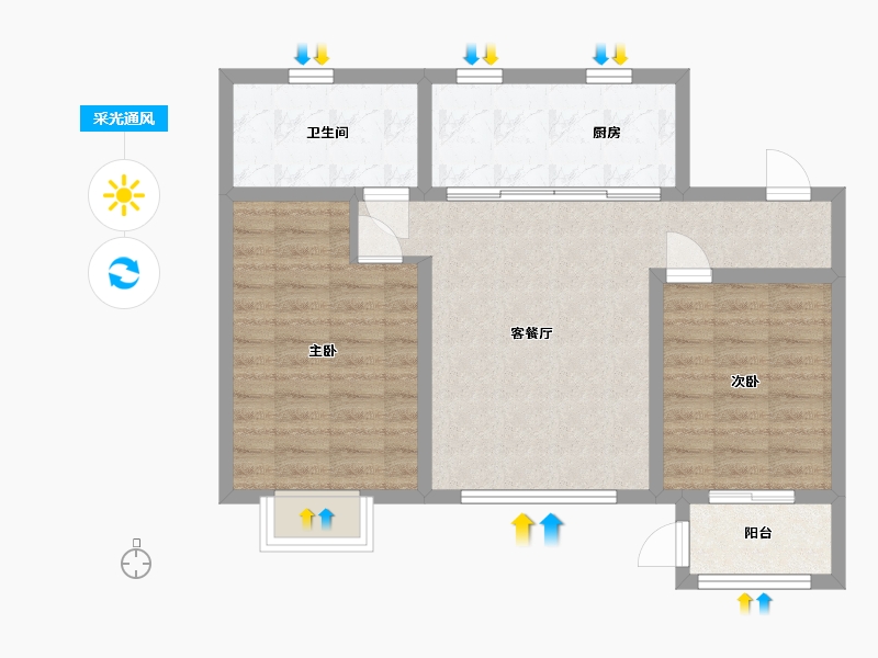 河北省-沧州市-金域华城-70.00-户型库-采光通风