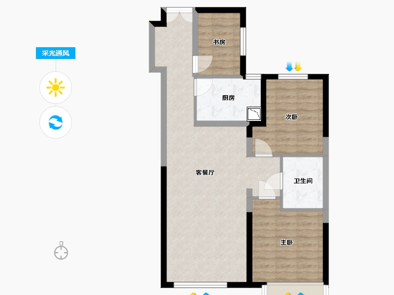 河北省-保定市-K2玉兰湾-72.00-户型库-采光通风