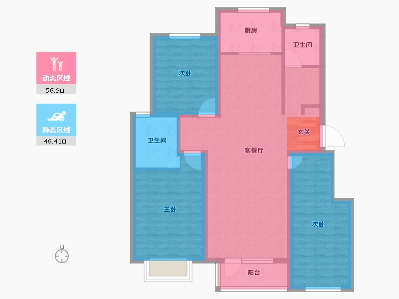 河北省-唐山市-华明壹號-92.20-户型库-动静分区