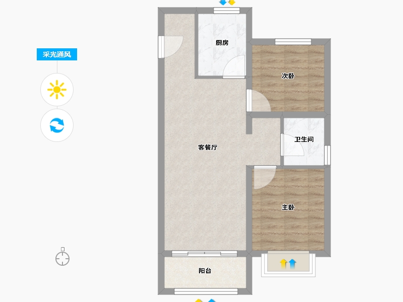 河北省-承德市-中瑞北欧云著-62.33-户型库-采光通风