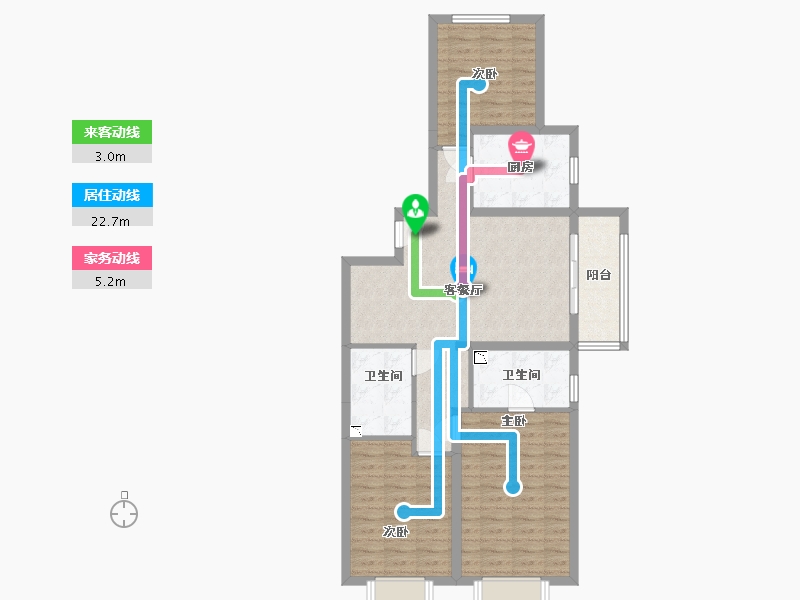 山西省-太原市-当代城ΜΟΜΛ-88.46-户型库-动静线