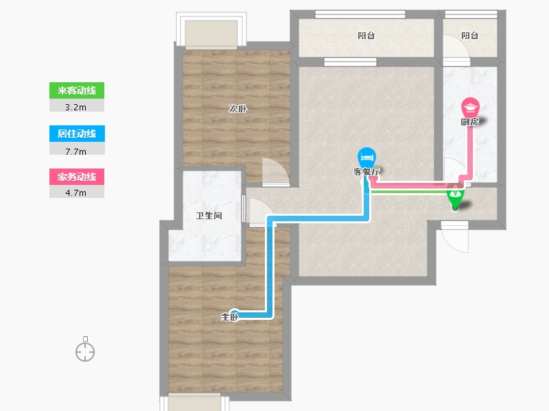 河北省-廊坊市-盛达铂宫二期-67.08-户型库-动静线