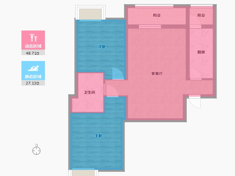 河北省-廊坊市-盛达铂宫二期-67.08-户型库-动静分区