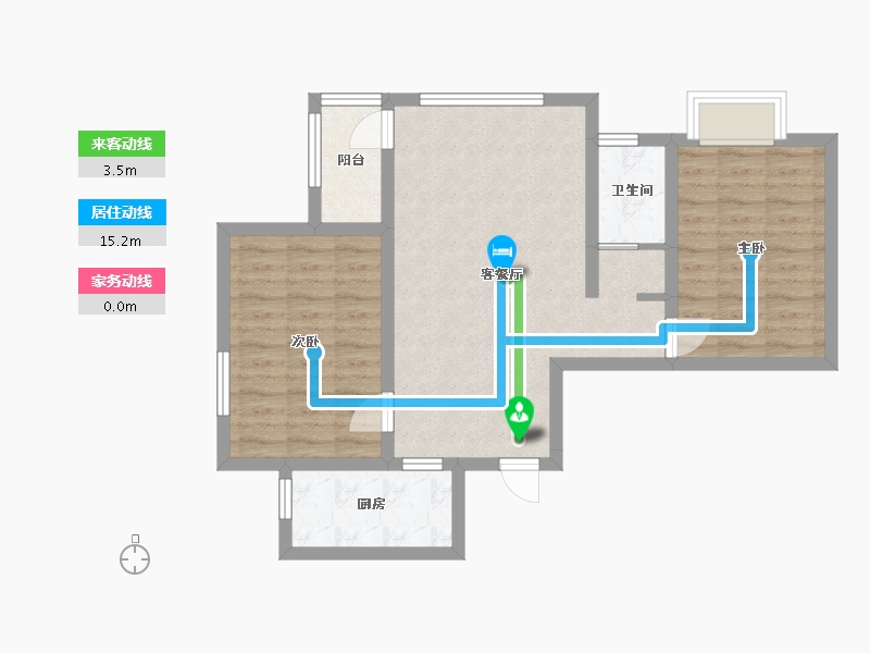 河北省-廊坊市-盛达铂宫二期-66.96-户型库-动静线