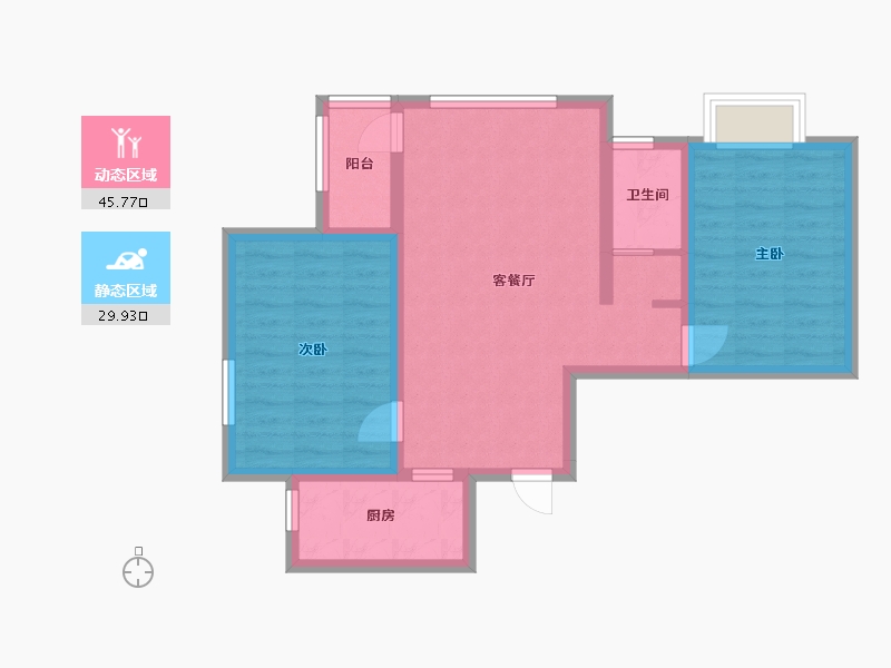 河北省-廊坊市-盛达铂宫二期-66.96-户型库-动静分区