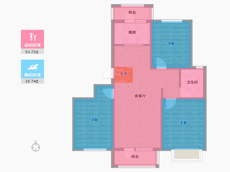 河北省-唐山市-华明壹號-77.20-户型库-动静分区