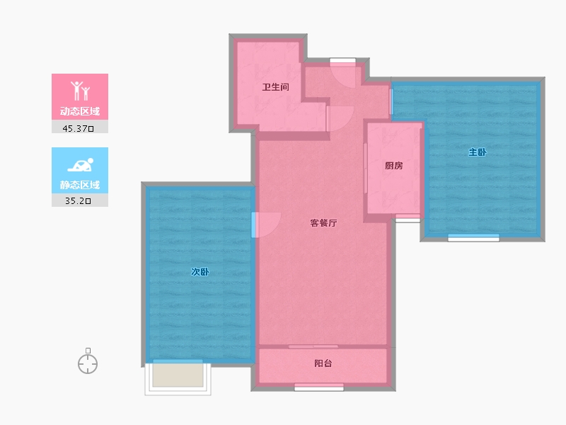 河北省-廊坊市-盛达铂宫二期-71.90-户型库-动静分区