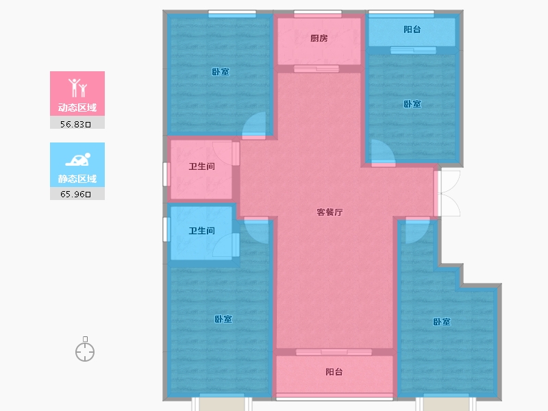 山西省-运城市-东星·卡纳溪谷-108.92-户型库-动静分区