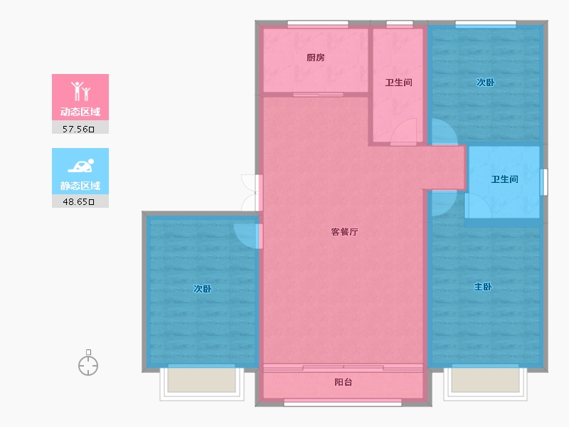 河北省-承德市-中瑞北欧云著-96.38-户型库-动静分区