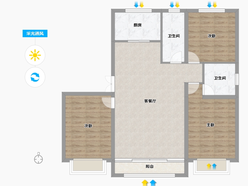 河北省-承德市-中瑞北欧云著-96.38-户型库-采光通风