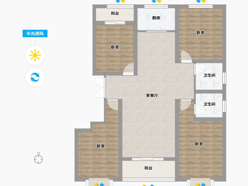 山西省-运城市-东星·卡纳溪谷-108.00-户型库-采光通风