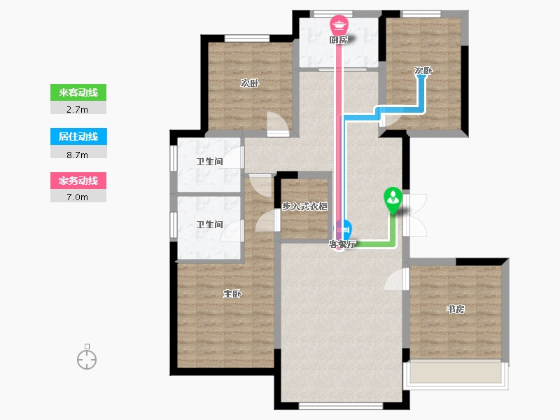 河北省-保定市-K2玉兰湾-106.42-户型库-动静线