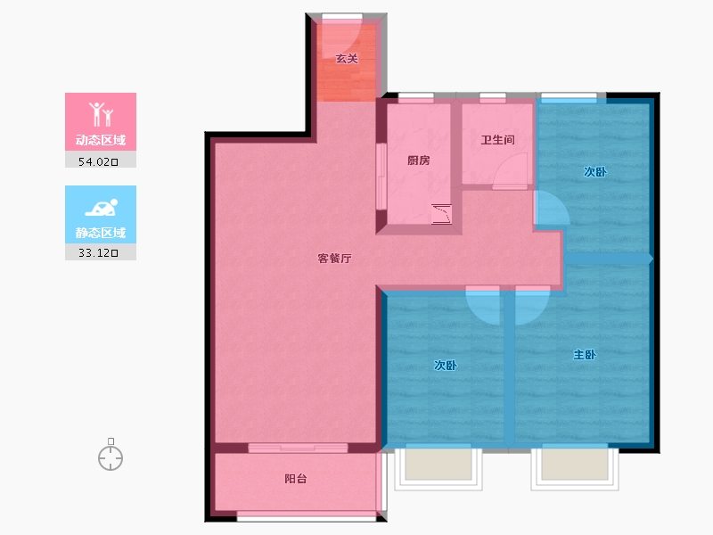 云南省-昆明市-金科阳光里-77.04-户型库-动静分区