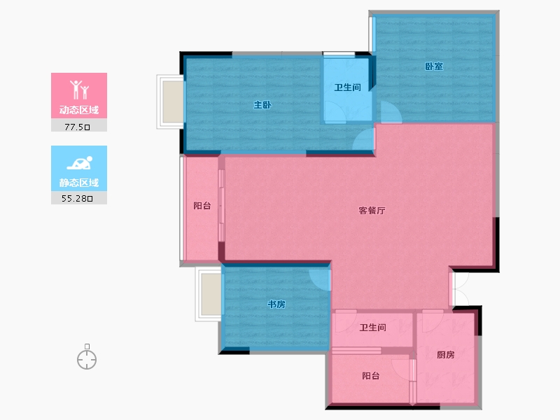 贵州省-遵义市-科泰雅苑居-120.69-户型库-动静分区