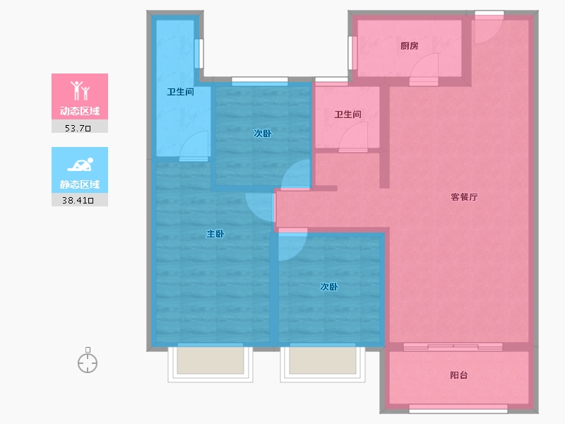 河北省-承德市-中瑞北欧云著-81.92-户型库-动静分区