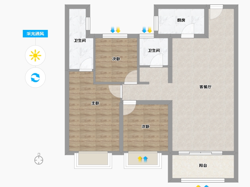 河北省-承德市-中瑞北欧云著-81.92-户型库-采光通风