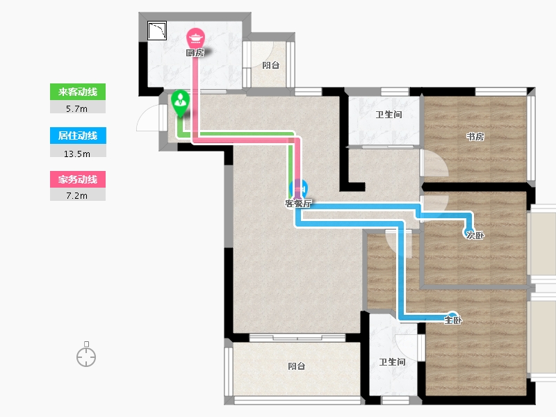 四川省-成都市-格林城市花园二期-81.29-户型库-动静线