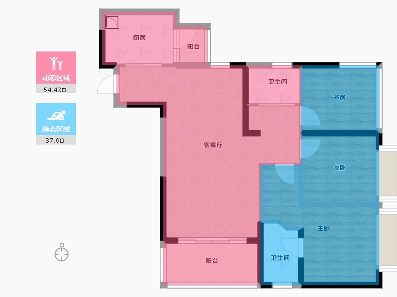 四川省-成都市-格林城市花园二期-81.29-户型库-动静分区