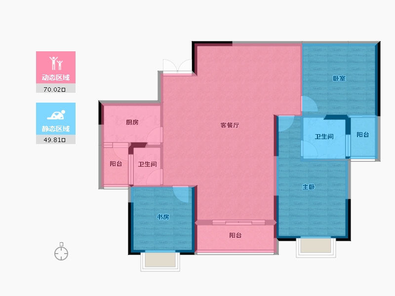 贵州省-遵义市-科泰雅苑居-108.83-户型库-动静分区