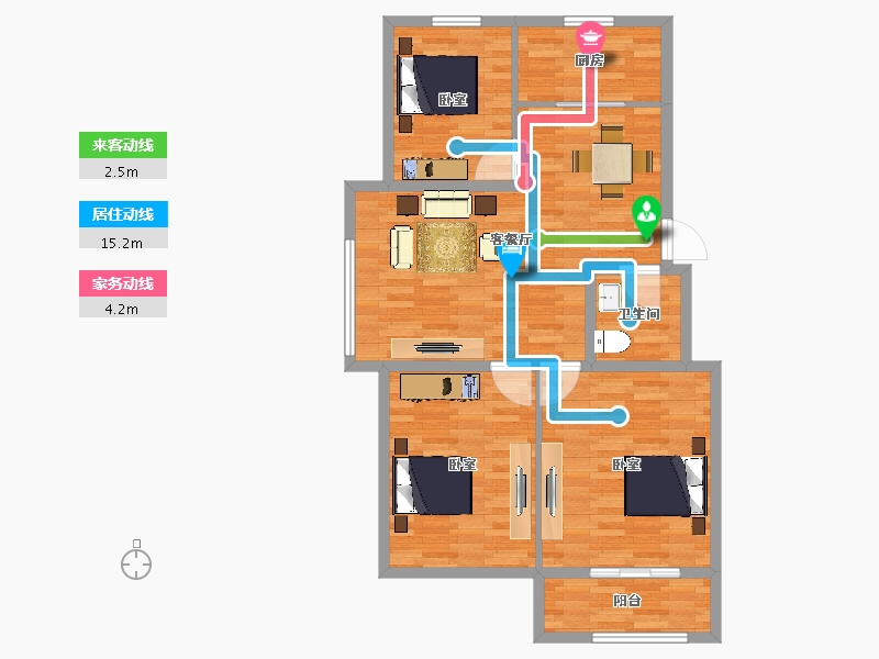 河北省-邯郸市-米兰国际-90.39-户型库-动静线