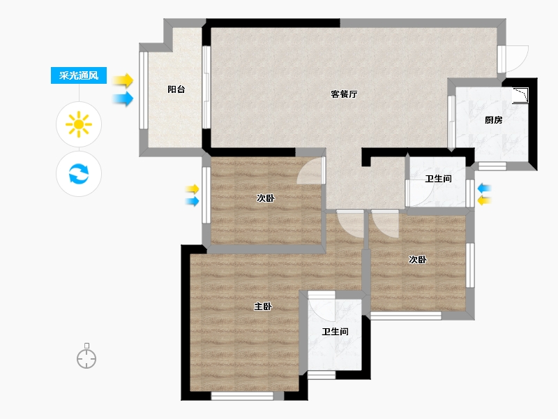 广西壮族自治区-桂林市-宏湖中央城-77.27-户型库-采光通风