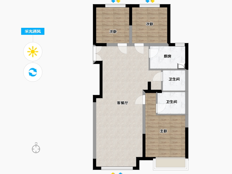 河北省-保定市-K2玉兰湾-87.00-户型库-采光通风