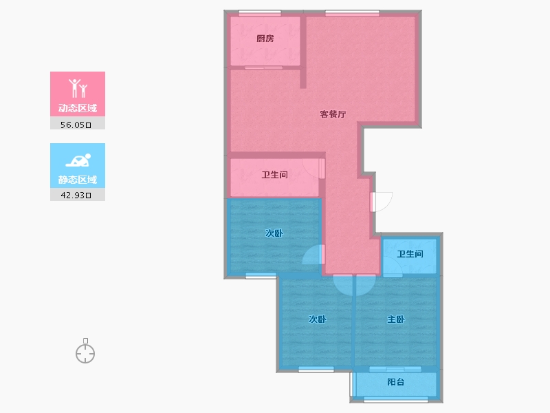 河北省-承德市-阳光新城三期-88.63-户型库-动静分区