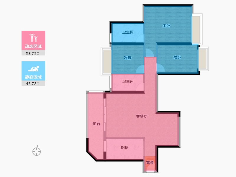 云南省-昆明市-曲靖恒大名都-91.58-户型库-动静分区