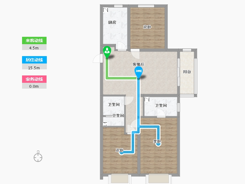 山西省-太原市-当代城ΜΟΜΛ-91.87-户型库-动静线