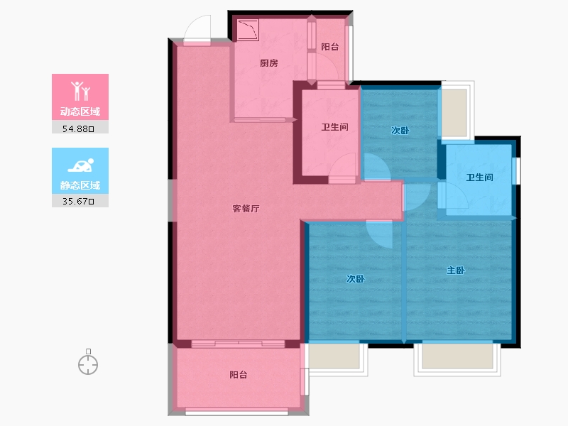 四川省-成都市-昆明恒大文化旅游城-80.54-户型库-动静分区